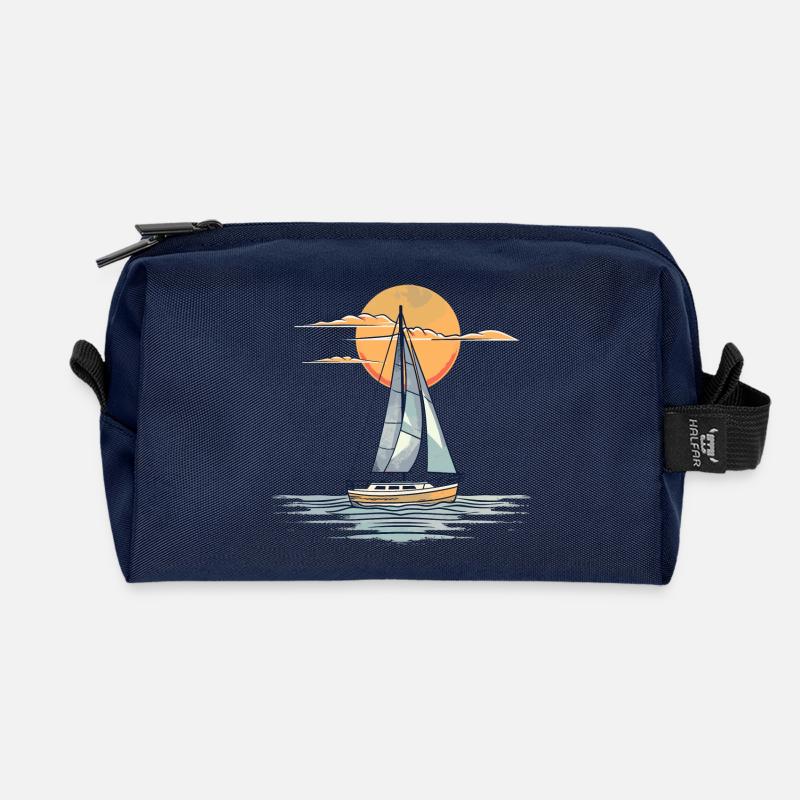 Segelboot Skizze - Recycelte Kulturtasche - Navy