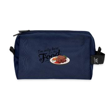 Je ne suis ici que pour la nourriture. - Trousse de toilette en tissu recyclé - marine - Devant
