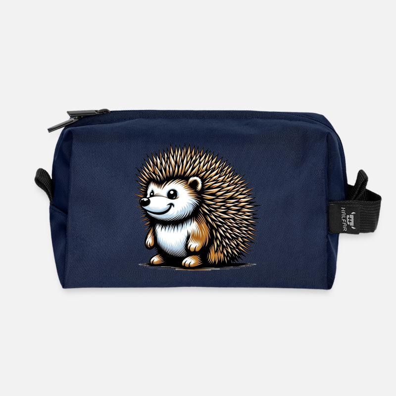 Igel - Recycelte Kulturtasche - Navy