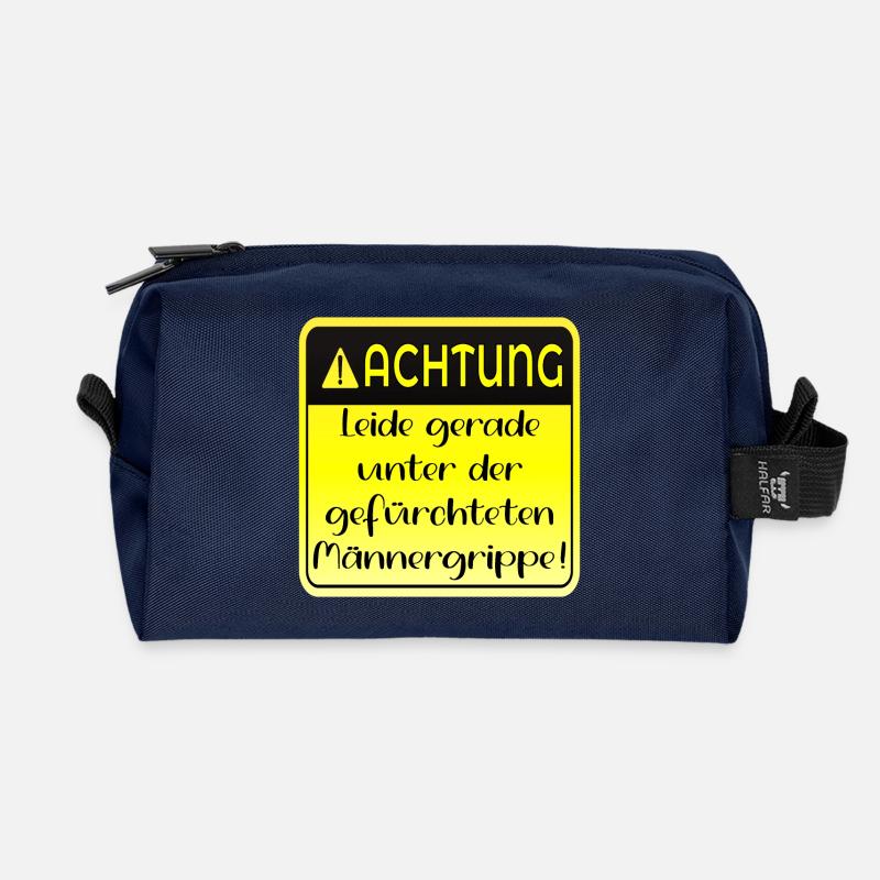 MÄNNERGRIPPE HUMOR - KRANK - Recycelte Kulturtasche - Navy