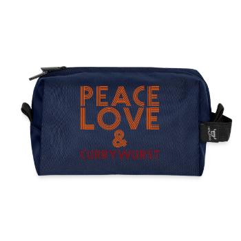 Paix, amour et Currywurst - Trousse de toilette en tissu recyclé - marine - Devant