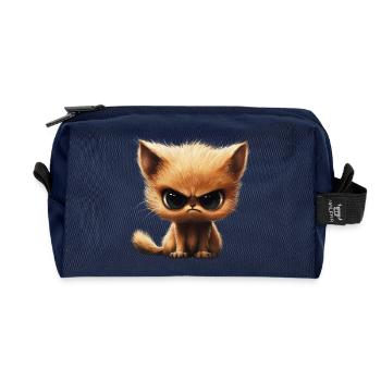 Funny Angry Monday Not Now - Recycled Toiletry Zip Bag - navy - Front