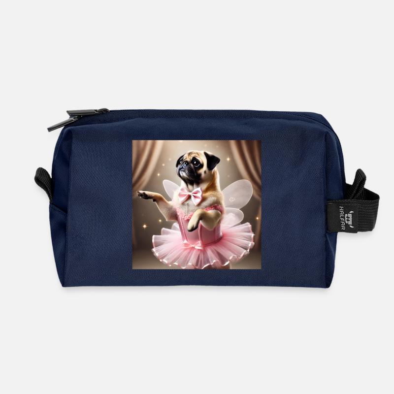 Niedlicher Hund in Fee Kostüm - Recycelte Kulturtasche - Navy