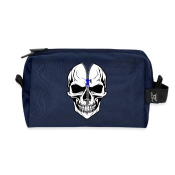 Skull - Recycled Toiletry Zip Bag - navy - Front