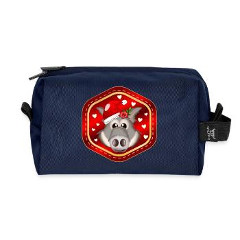 WEIHNACHTSGESCHENKE WILDSCHWEINE - Recycelte Kulturtasche - Navy - Vorne