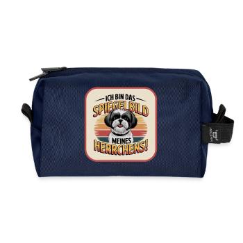 Shih Tzu : le reflet de mon maître chien - Trousse de toilette en tissu recyclé - marine - Devant