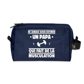 Ne jamais sous-estimer un papa bodybuilder - Trousse de toilette en tissu recyclé - marine - Devant