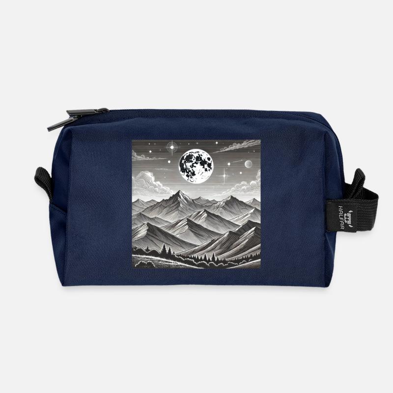 Mondgebirge Nachtlandschaft - Recycelte Kulturtasche - Navy