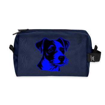 Jack Russel Terrier Hund Porträt - Recycelte Kulturtasche - Navy - Vorne
