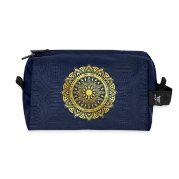 Goldenes Mandala - Recycelte Kulturtasche - Navy - Vorne