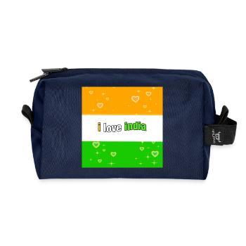 Ich liebe Indien - Recycelte Kulturtasche - Navy - Vorne