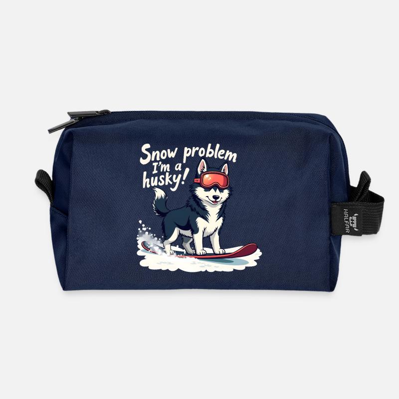 Kein Problem, ich bin ein Husky! - Recycelte Kulturtasche - Navy