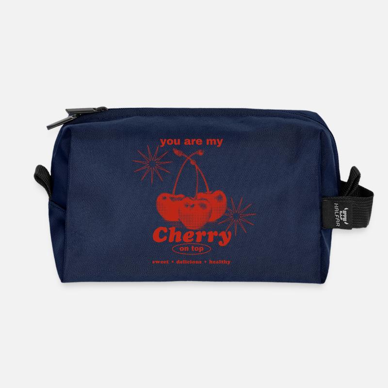 Cherry on Top – Süße Perfektion - Recycelte Kulturtasche - Navy