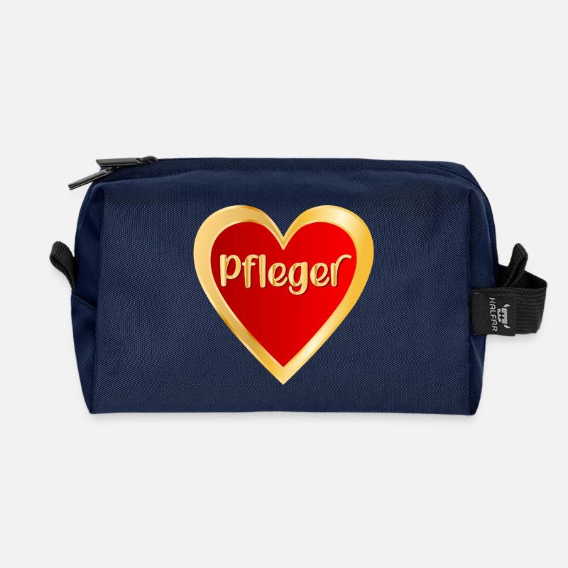 BERUF PFLEGE - HERZ PFLEGER - Recycelte Kulturtasche - Navy