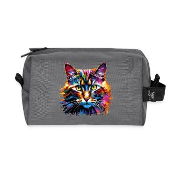 Colorcat - Recycled Toiletry Zip Bag - anthracite - Front