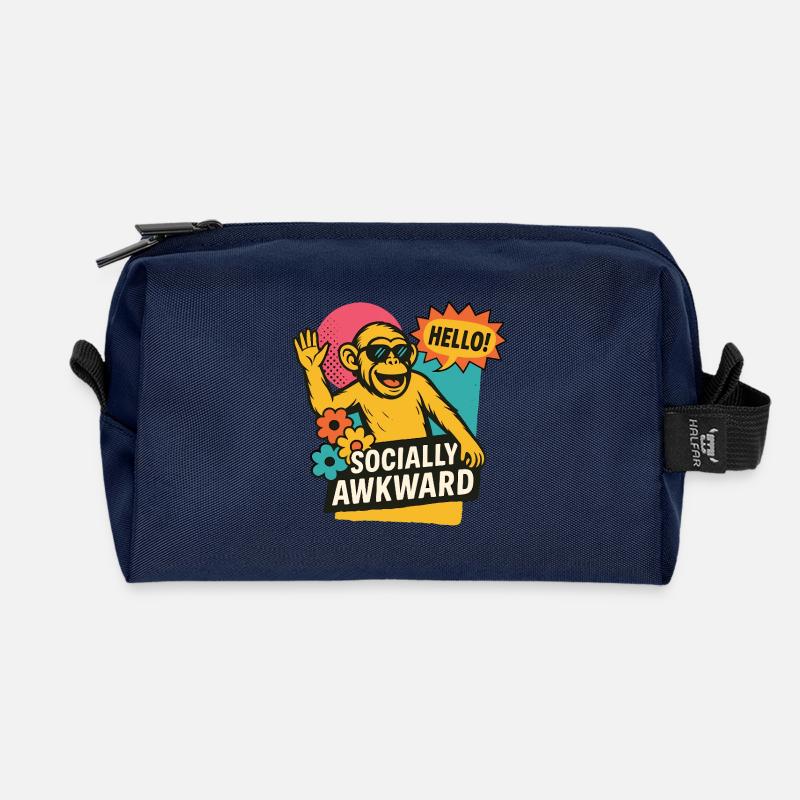 Socially Awkward - Recycelte Kulturtasche - Navy