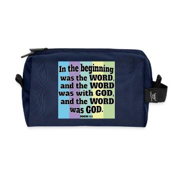 God is The Word - Recycled Toiletry Zip Bag - navy - Front