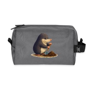 Taupe industrieuse avec pelle - Trousse de toilette en tissu recyclé - anthracite - Devant