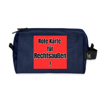 Rote Karte für Rechtsaussen! - Recycelte Kulturtasche - Navy - Vorne