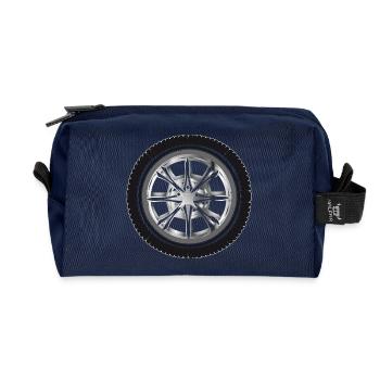 Glänzende Felge mit Reifen – Modernes Automotiv - Recycelte Kulturtasche - Navy - Vorne