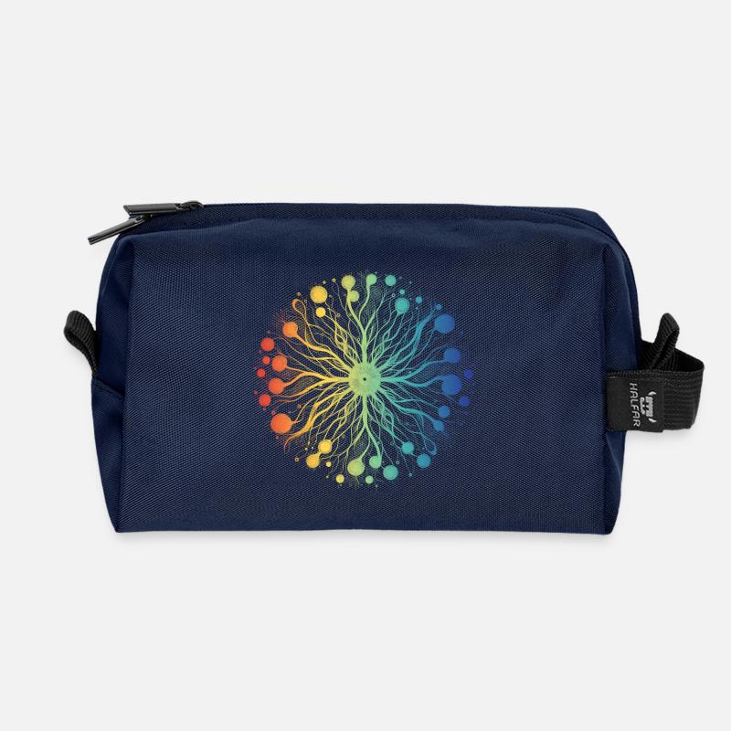Emotionales Spektrum Mandala - Recycelte Kulturtasche - Navy