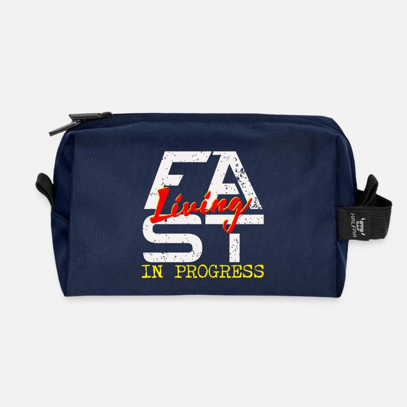 Fast living - Recycelte Kulturtasche - Navy
