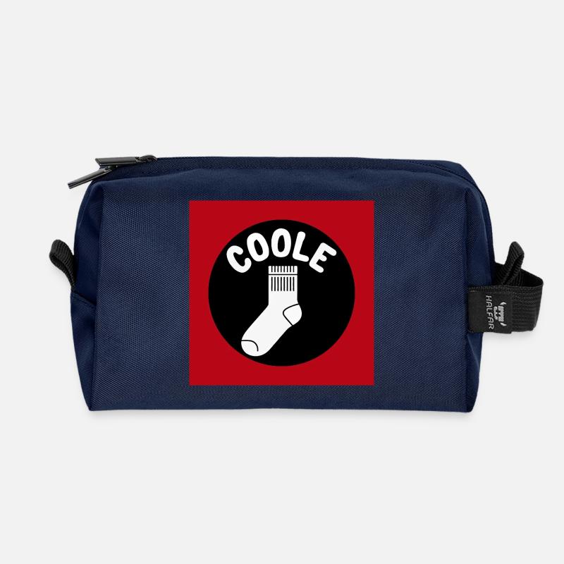 Cool sock socks and funny saying - Recycled Toiletry Zip Bag - navy