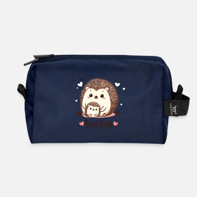 Bester Papa Igel - Recycelte Kulturtasche - Navy
