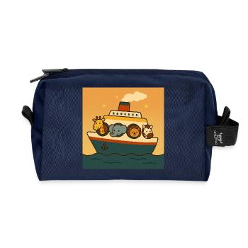 Aventure en bateau animal - Trousse de toilette en tissu recyclé - marine - Devant