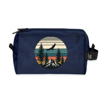 Retro Vintage Landschaft - Recycelte Kulturtasche - Navy - Vorne
