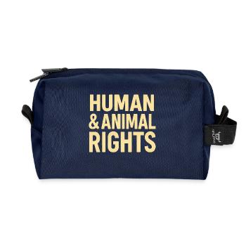 Human & Animal Rights – Bold Statement Design - Recycelte Kulturtasche - Navy - Vorne