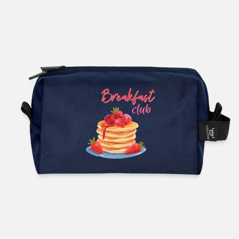 Frühstückspancakes mit Erdbeeren und Sirup  - Recycelte Kulturtasche - Navy