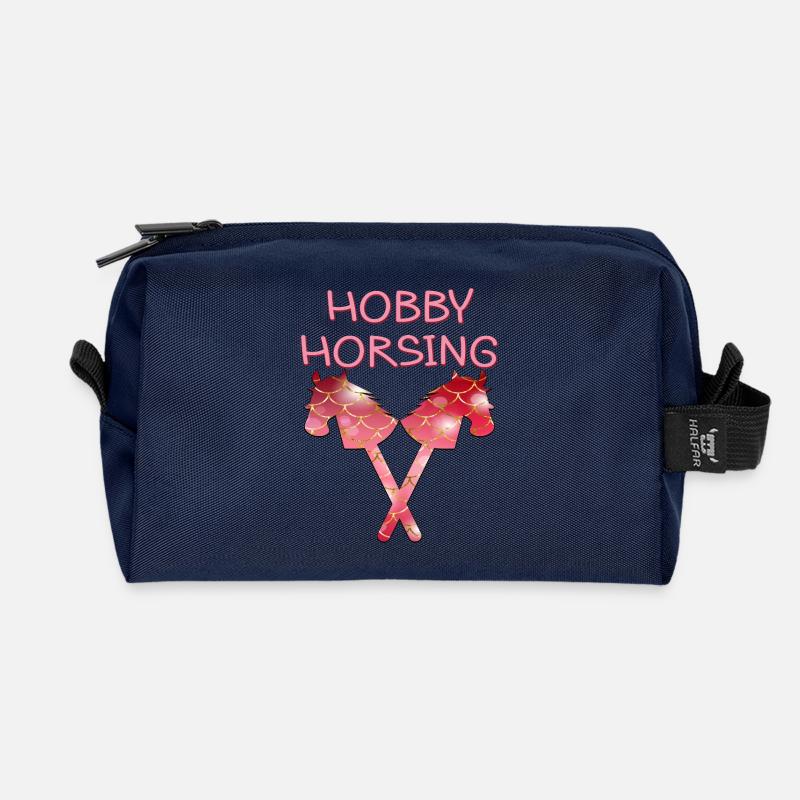 HOBBY HORSING PFERDE - Recycelte Kulturtasche - Navy