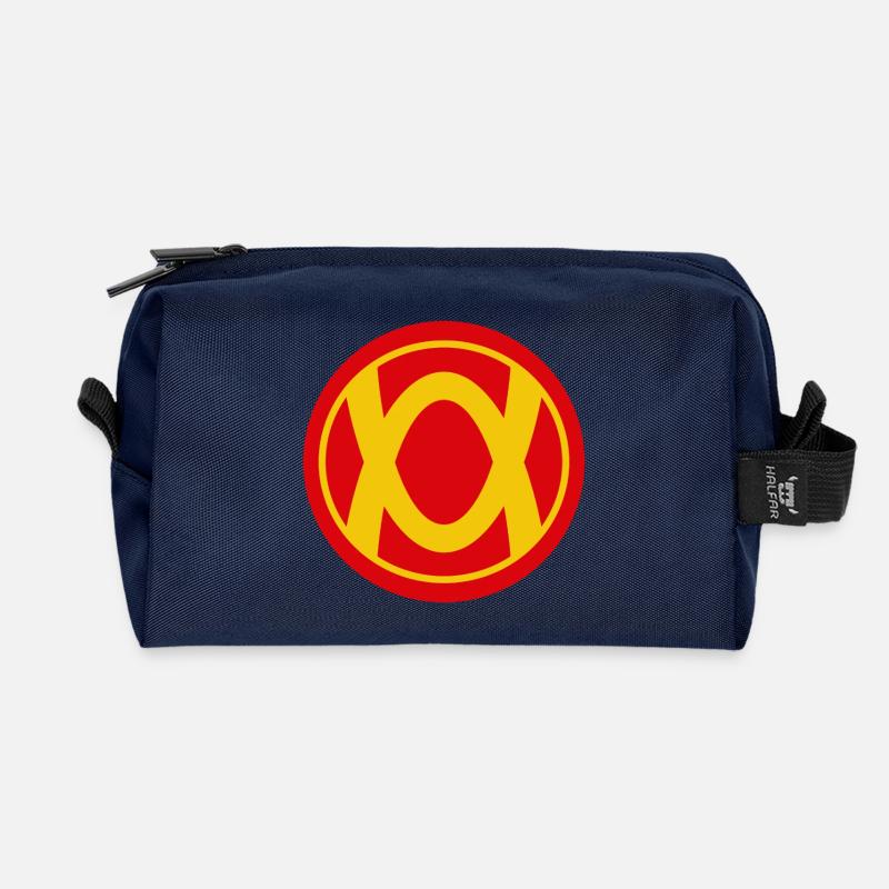 Retro Superhelden Emblem Design - Recycelte Kulturtasche - Navy