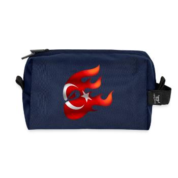 Flag of Turkey - Turkey - Ninja - Recycled Toiletry Zip Bag - navy - Front