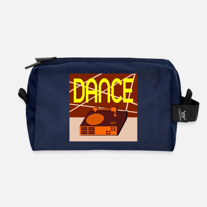SCHALLPLATTEN MUSIK RETRO TANZEN - Recycelte Kulturtasche - Navy