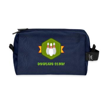 Bowling Bowling Design im Vintage-Stil - Recycelte Kulturtasche - Navy - Vorne
