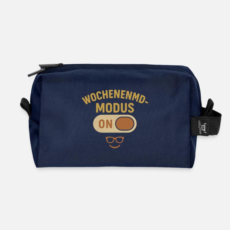 Wochennemodenswitch Humor Design - Recycled Toiletry Zip Bag - navy