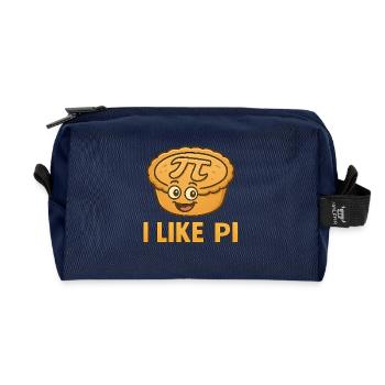 Gâteau Pi avec un visage amusant - Trousse de toilette en tissu recyclé - marine - Devant