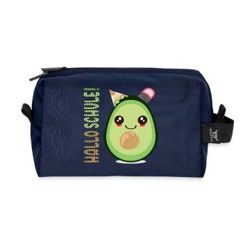 HALLO SCHULE AVOCADO SCHULANFANG SCHULKIND - Recycelte Kulturtasche - Navy - Vorne