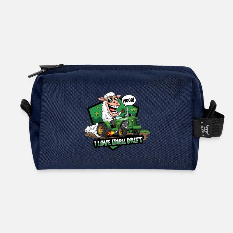 Irisches Drift Schaf Auto Design - Recycelte Kulturtasche - Navy