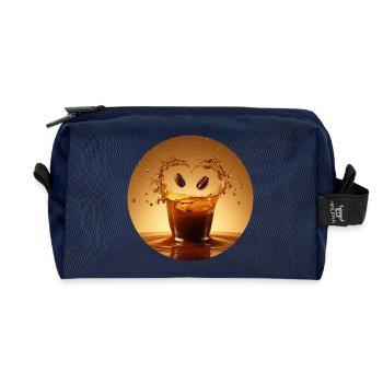 Coffee joy in the water splash - Recycled Toiletry Zip Bag - navy - Front