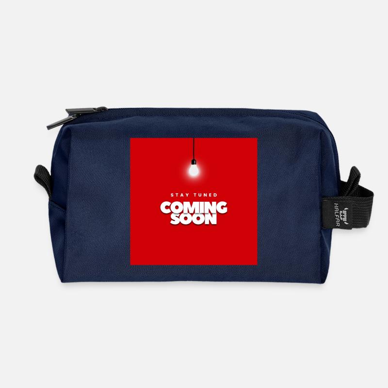 Fettes rotes Design mit Warteansage - Recycelte Kulturtasche - Navy