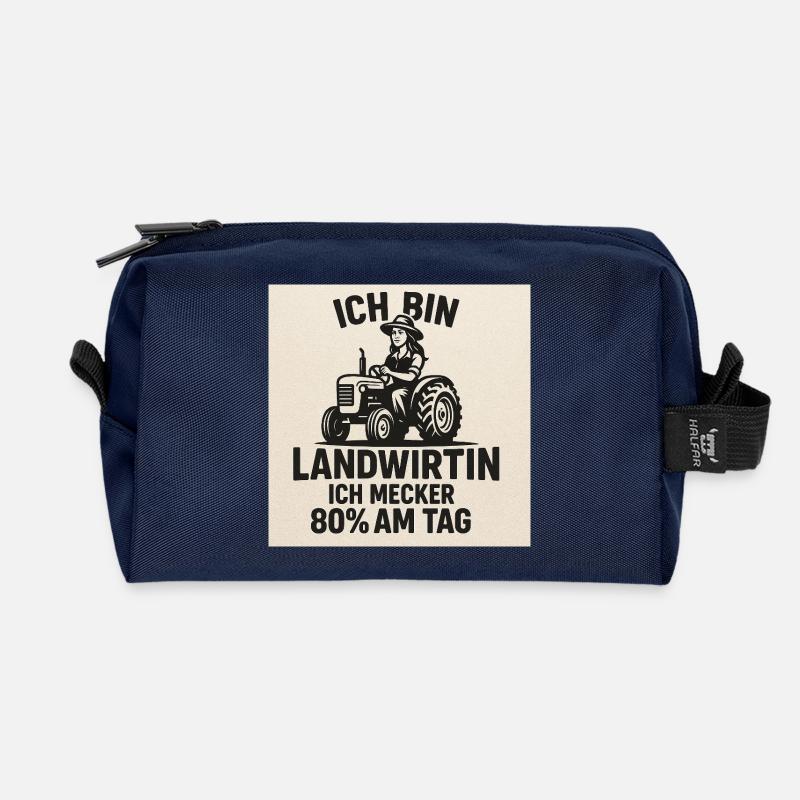 IchBinLandwirtin Traktorwitz - Recycelte Kulturtasche - Navy
