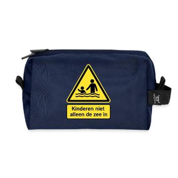 Safety Signal Children and Sea - Recycled Toiletry Zip Bag - navy - Front