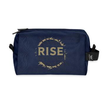 Rise Beyond – Motivations Design  - Recycelte Kulturtasche - Navy - Vorne