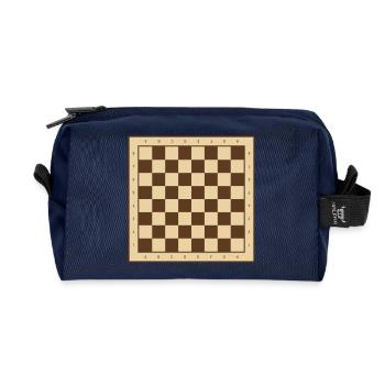 Classic checkerboard design - Recycled Toiletry Zip Bag - navy - Front