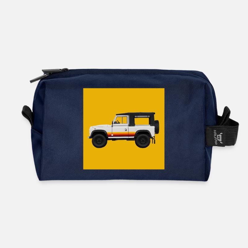 Vintage Off-Road SUV Design Defender - Recycelte Kulturtasche - Navy