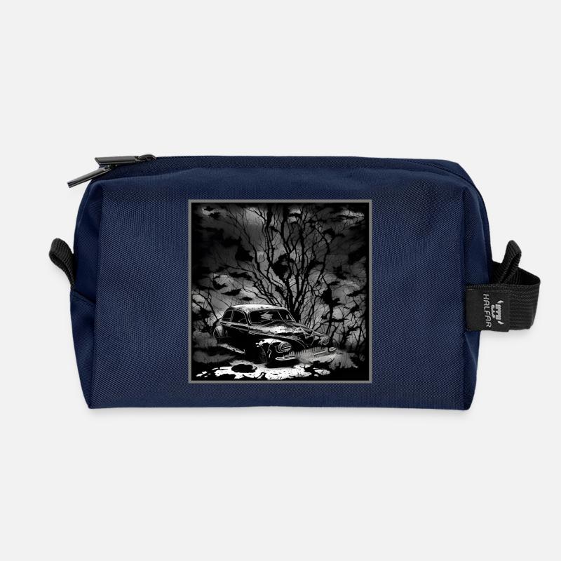 Dunkler Wald Oldtimer Illustration - Recycelte Kulturtasche - Navy