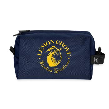 Zitronenanbauer-Abzeichen-Design - Recycelte Kulturtasche - Navy - Vorne